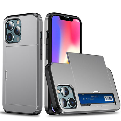 Suitable for iPhone 17 ProMax phone case Apple 16 slide push card insert 14 15 anti drop protective cover