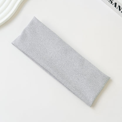 Cotton Elastic Headband Wide Sweat-Absorbent Band, Solid Color, Multi-Functional Headwear