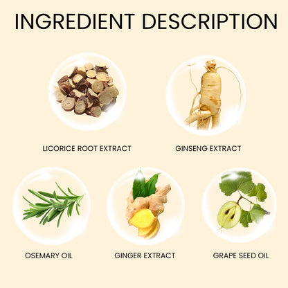 OUHOE Ginseng Massage Essence, Moisturizes Scalp Strengthens Hair Prevents Loss Hair Care Essence