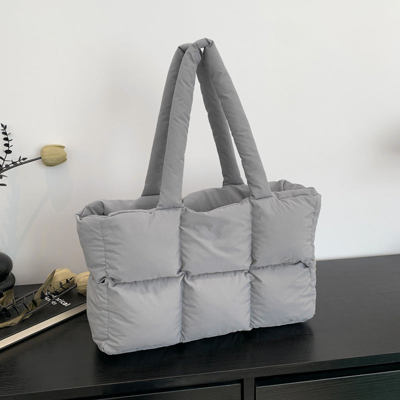 Quilted Single-Shoulder Bag Down Jacket Bag Large Capacity