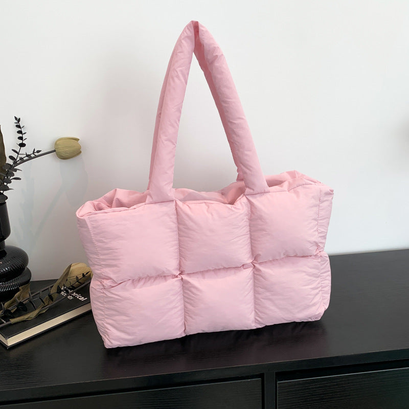 Quilted Single-Shoulder Bag Down Jacket Bag Large Capacity
