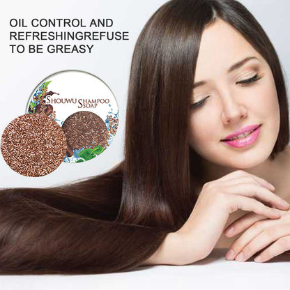 EELHOE Polygonum Multiflorum Shampoo Cake, Nourishing Root Essential Oil Shampoo Black Soothing Vegetable Shampoo