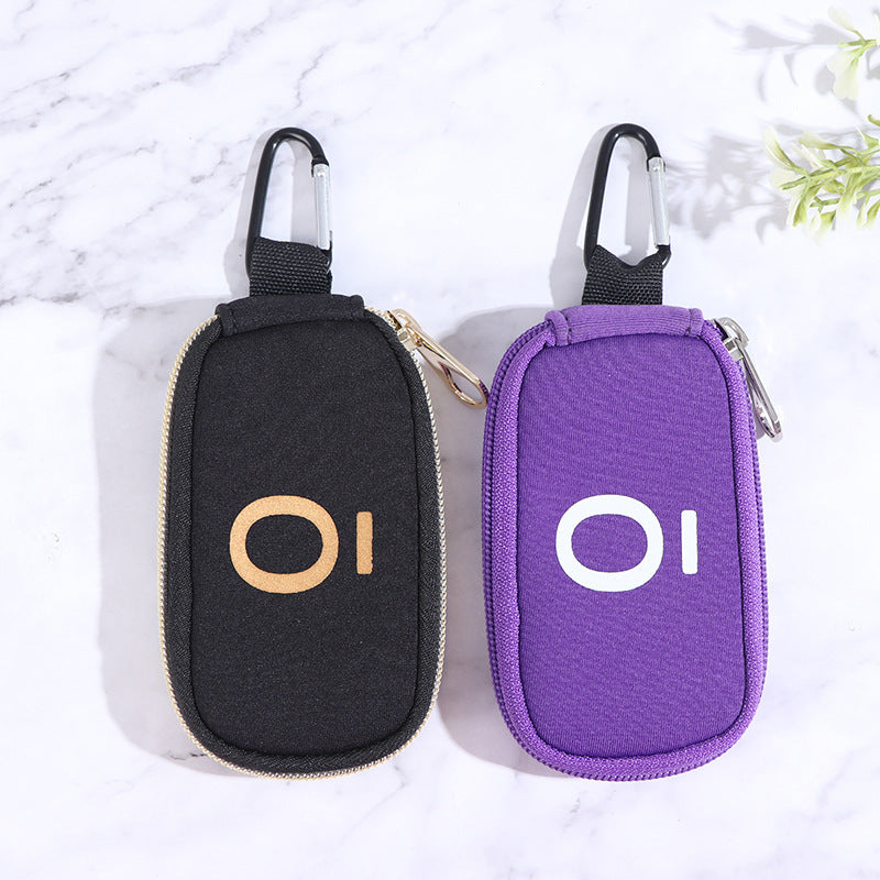 Keychain 10 compartments essential oil bottle small storage bag 1ml 2ml portable shockproof makeup bag