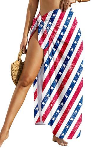 Women's Swimwear Transparent Sheer Cover-Up High-Slit One-Size Swim Dress Summer Floral Print Chiffon