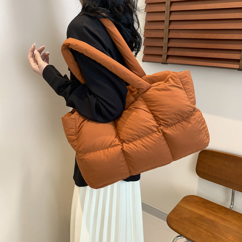 Quilted Single-Shoulder Bag Down Jacket Bag Large Capacity
