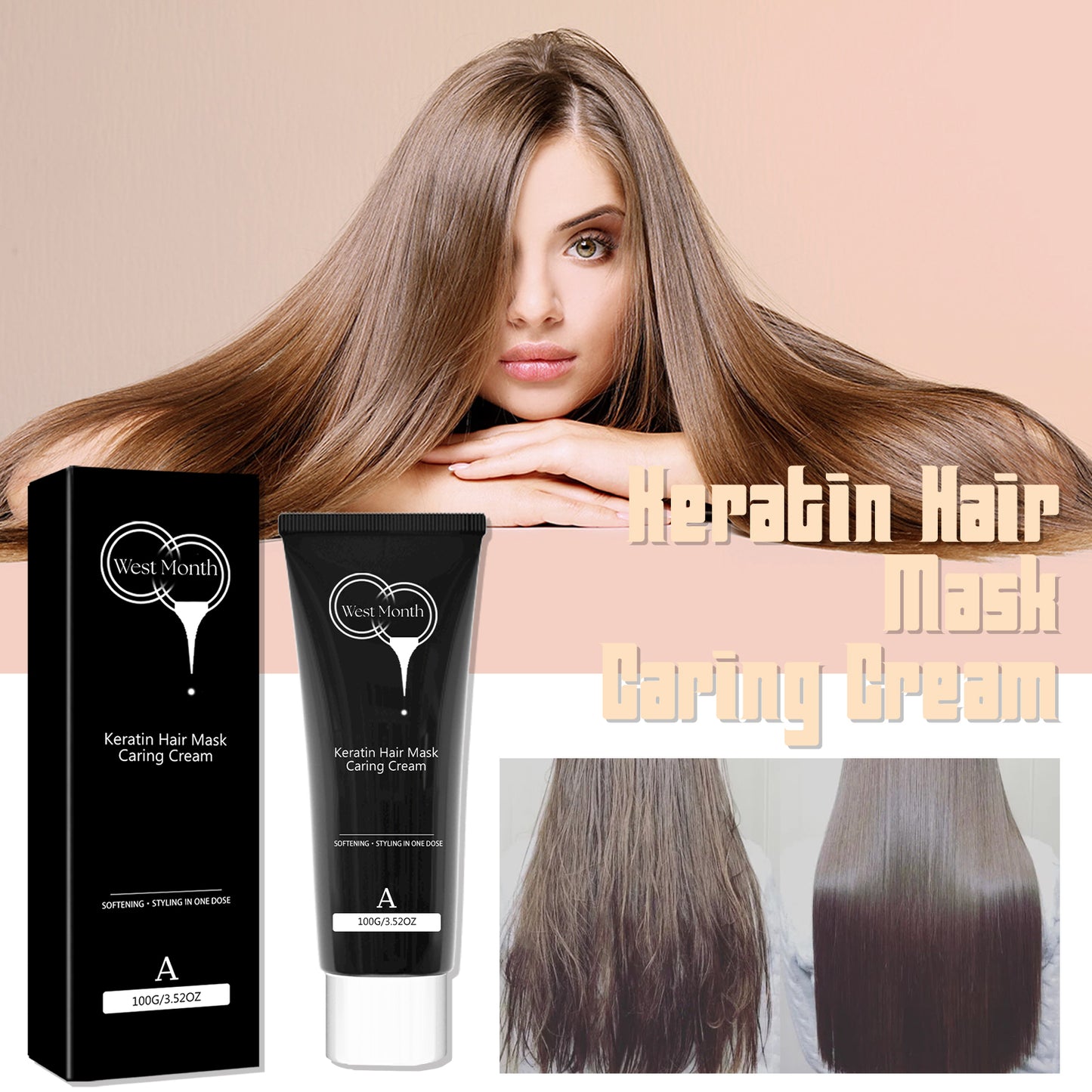 Keratin Hair Mask Nourishes Hair, Repairs Dry And Irritated Hair, Moisturizes And Hydrates Hair Mask