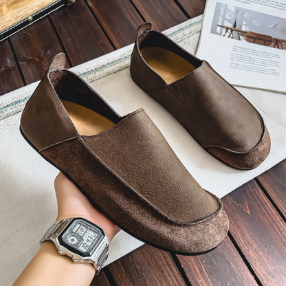 Men's Flat Loafers, Slip-On Leather Shoes