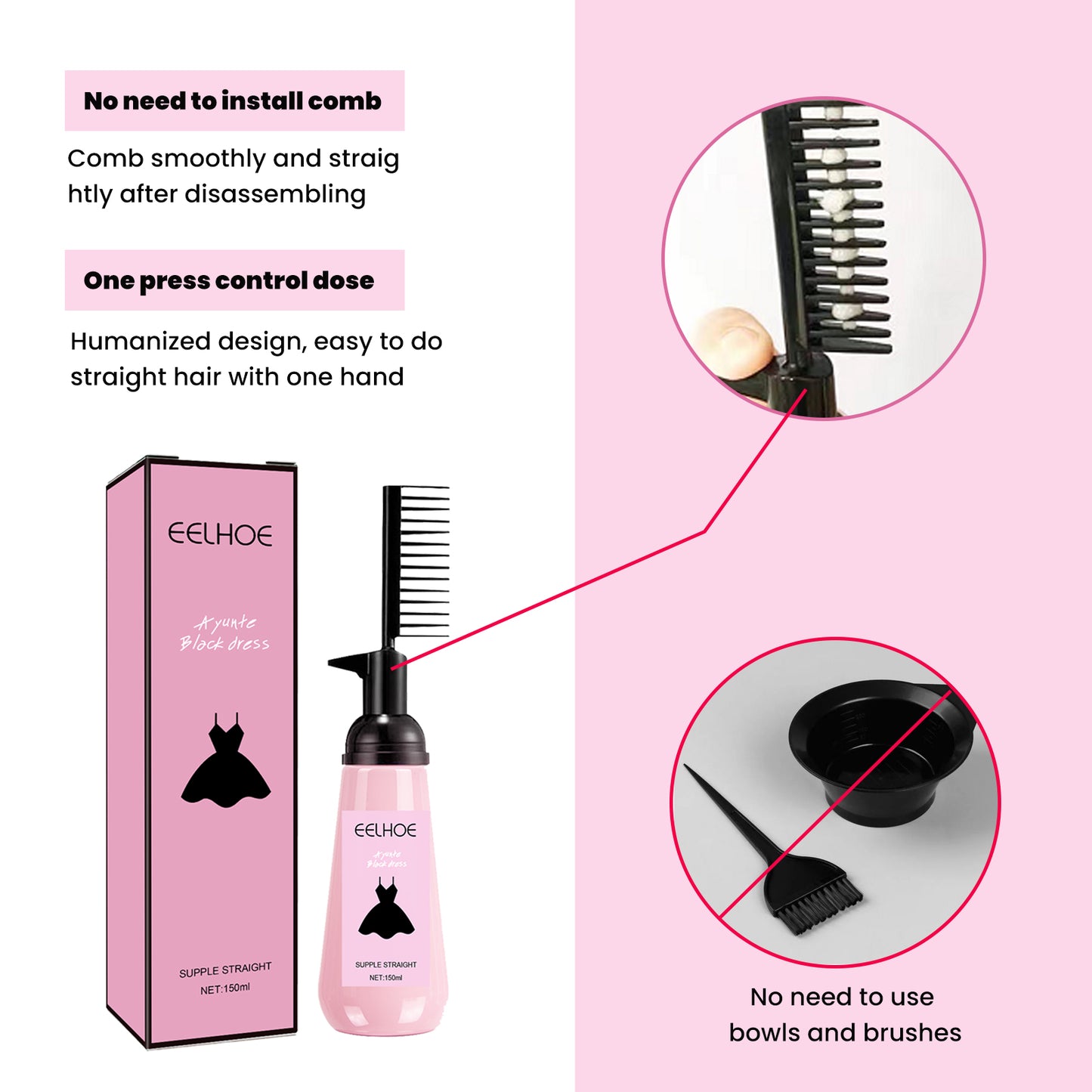 EELHOE Hair Straightening Cream, Hair Care Smooth Smooth Smooth Hair Care Cream