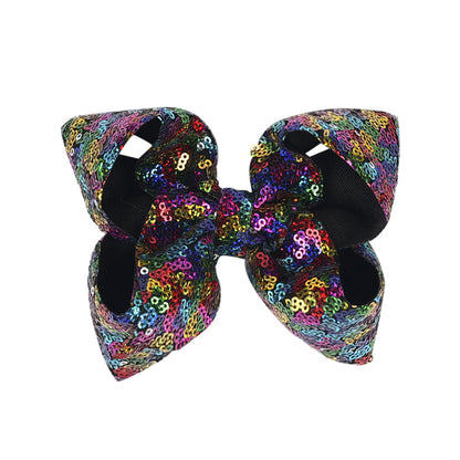 Children's Rhinestone Butterfly Hair Clip Solid Color Girl Sequin Hairpin 5 Inches