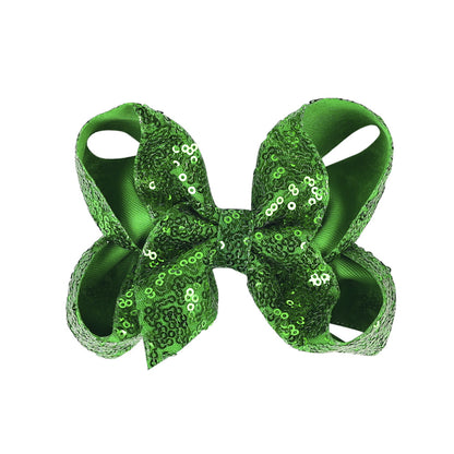 Children's Rhinestone Butterfly Hair Clip Solid Color Girl Sequin Hairpin 5 Inches
