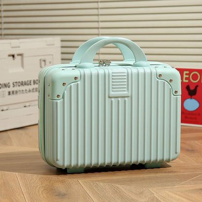 Vintage Luggage Mini Makeup Case 14-inch Small Box Gift Box 16-inch Carry-on Bag Storage Lock Box