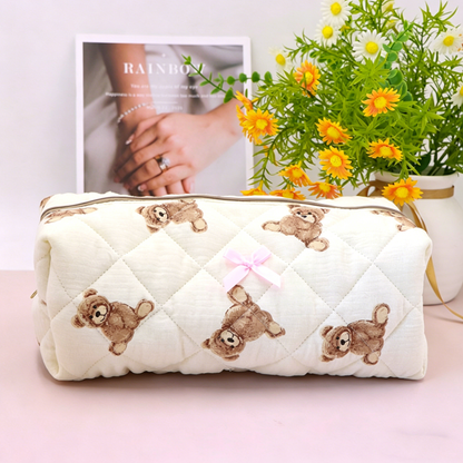 Striped makeup bag, large capacity hair dryer storage bag