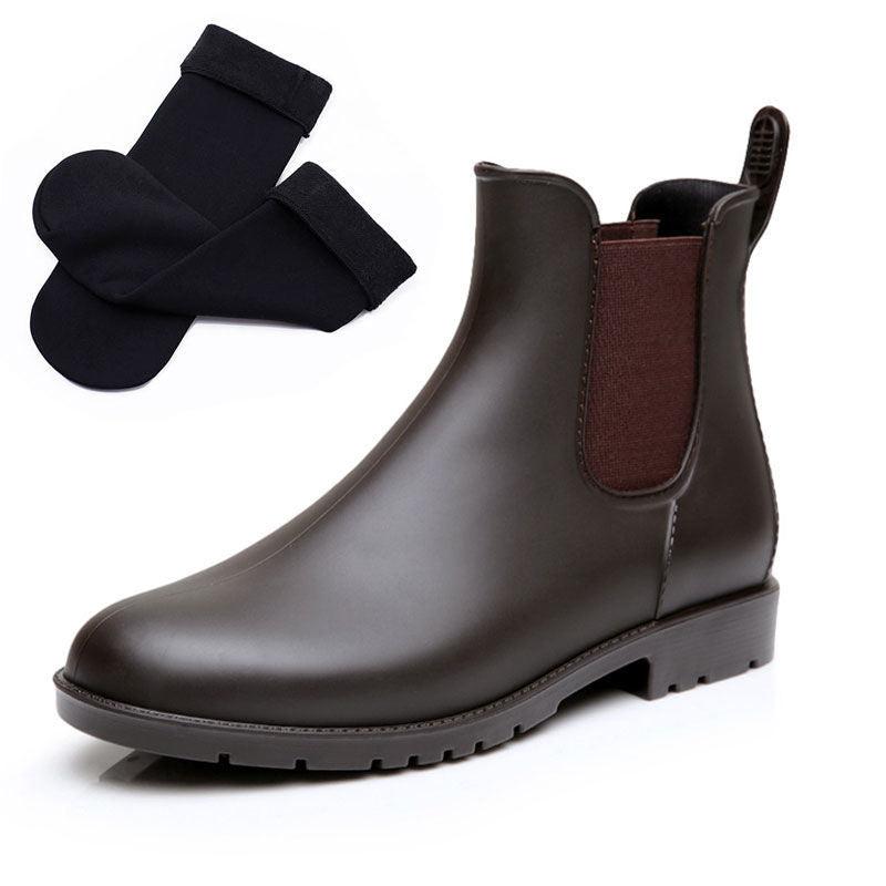 Short rain boots water shoes Martin boots anti slip water boots for women
