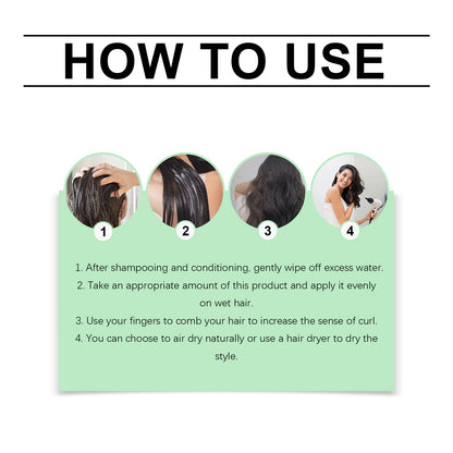 Hoegoa Curly Hair Shaping Cream, Light And Fluffy Cream With Elastic Hair Strands, Creating A Natural And Three-Dimensional Curling Effect