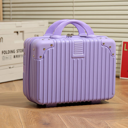 Vintage Luggage Mini Makeup Case 14-inch Small Box Gift Box 16-inch Carry-on Bag Storage Lock Box