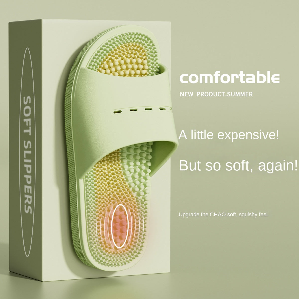 Massage Slippers Non-Slip Bath Massaging Reflexology Sandals PVC Men's Slippers