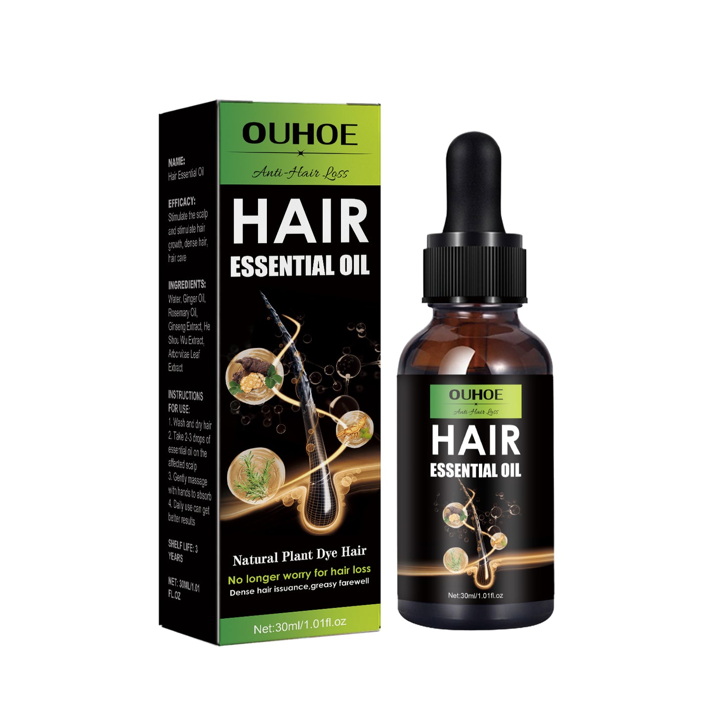OUHOE Hair Care Oil, Repair Damage Improve Dry Hair Prevent Hair Loss And Smooth Essential Oil