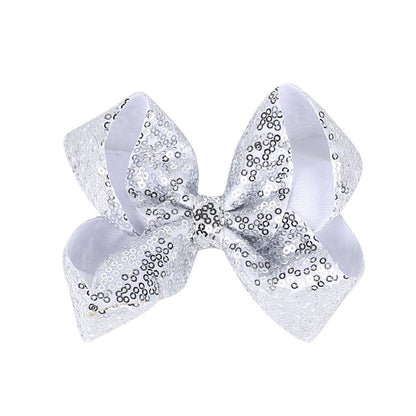Children's Rhinestone Butterfly Hair Clip Solid Color Girl Sequin Hairpin 5 Inches