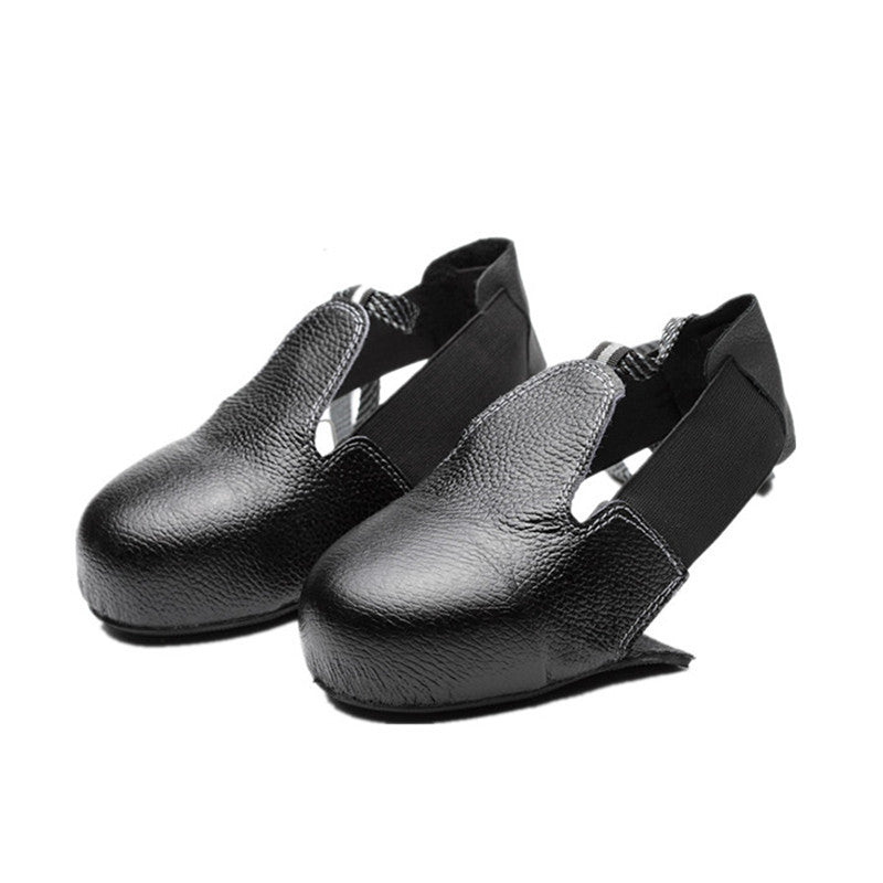 Anti smashing shoe cover steel toe cap protective cowhide men's durable protective gear