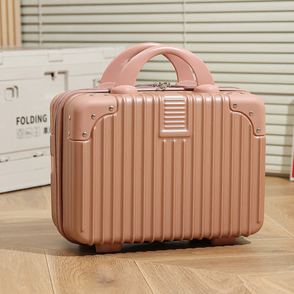 Vintage Luggage Mini Makeup Case 14-inch Small Box Gift Box 16-inch Carry-on Bag Storage Lock Box
