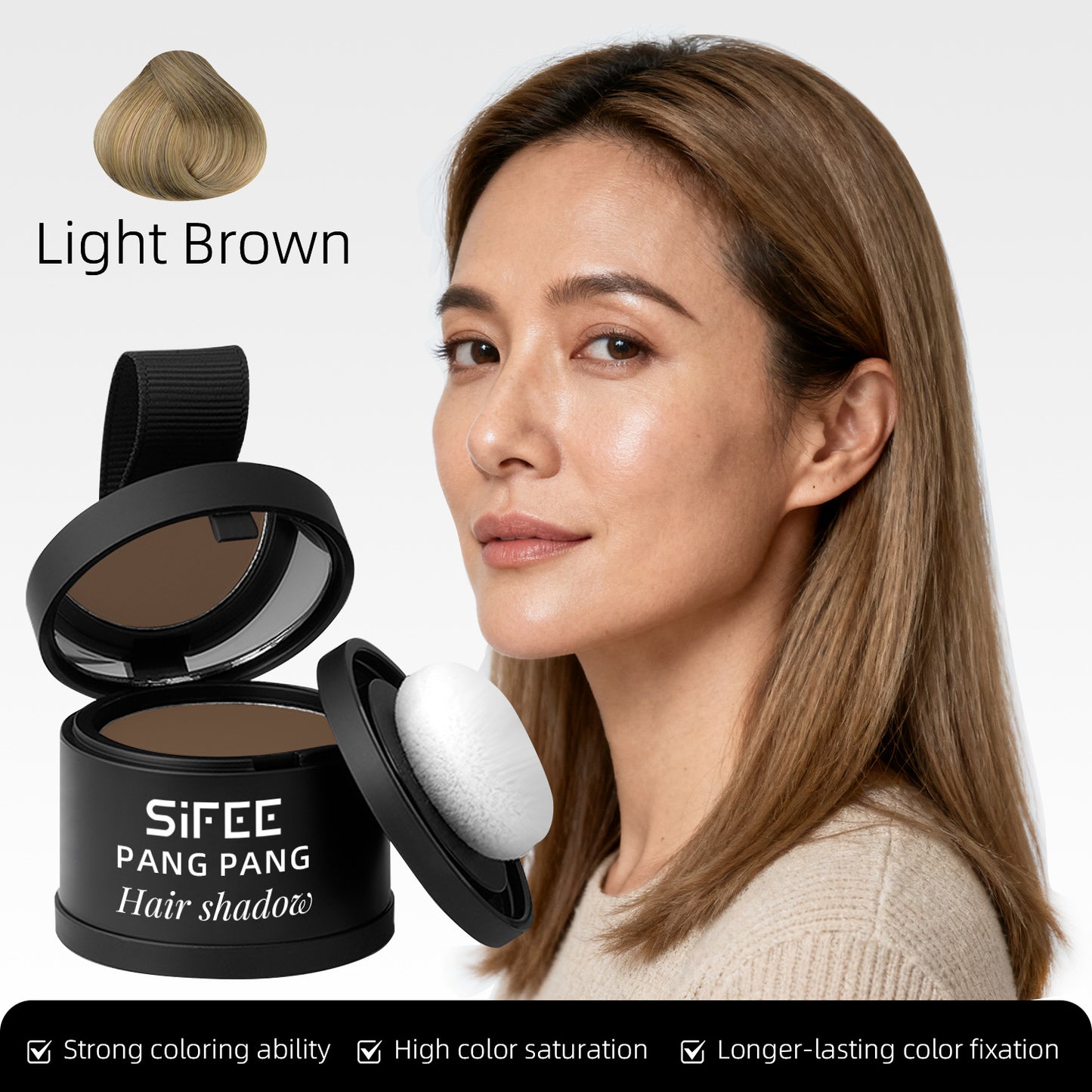 Hairline Powder Hair Filler Waterproof Sweat-Proof Volumizing Powder Long-Lasting Makeup for Forehead and Side Profile Hair Powder