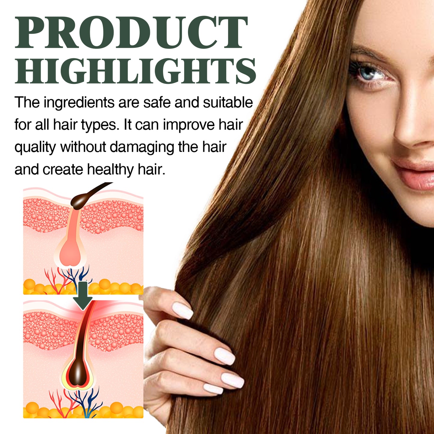 AMZ Onion Essence Hair Spray, Repair Dry Hair Improve Short-Tempered Disposable Nourish Hair Oil