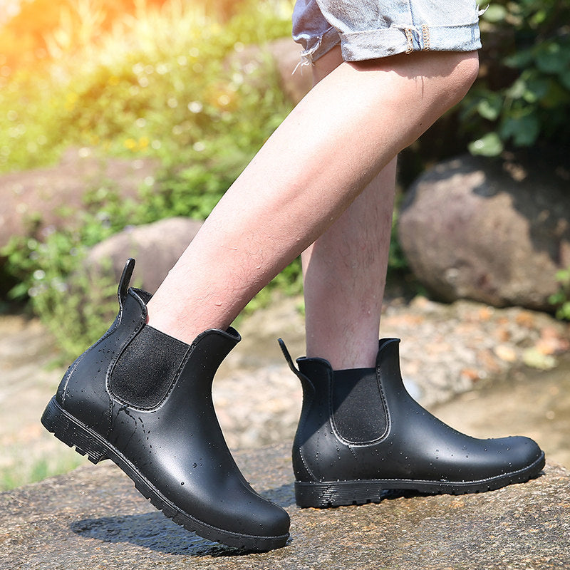 Short rain boots water shoes Martin boots anti slip water boots for women