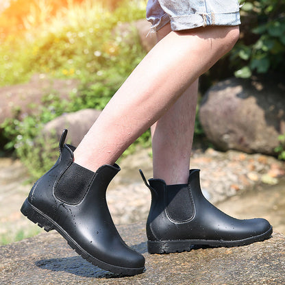 Short rain boots water shoes Martin boots anti slip water boots for women