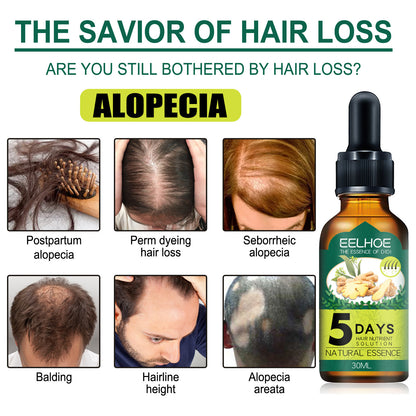 EELHOE Ginger Hair Oil Moisturizing Smooth Hair Repair Frizzy Damaged Hair Care Essential Oil