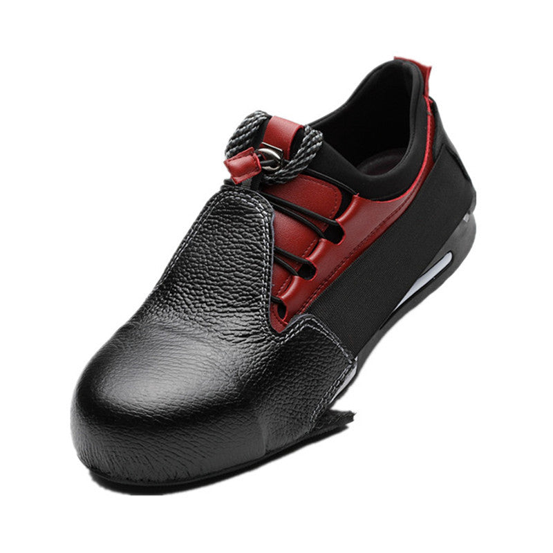 Anti smashing shoe cover steel toe cap protective cowhide men's durable protective gear
