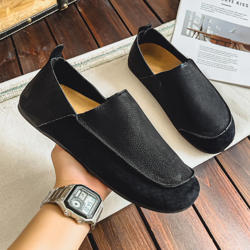 Men's Flat Loafers, Slip-On Leather Shoes
