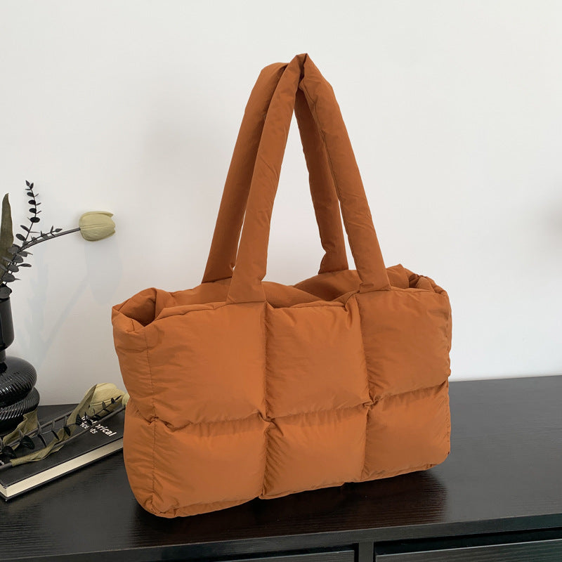 Quilted Single-Shoulder Bag Down Jacket Bag Large Capacity