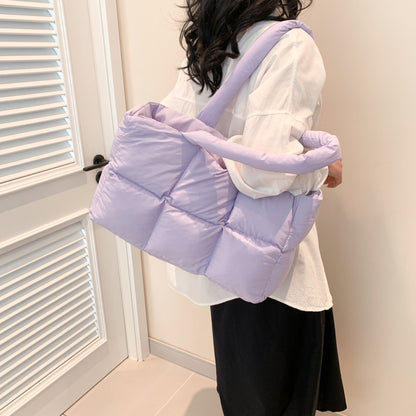 Quilted Single-Shoulder Bag Down Jacket Bag Large Capacity