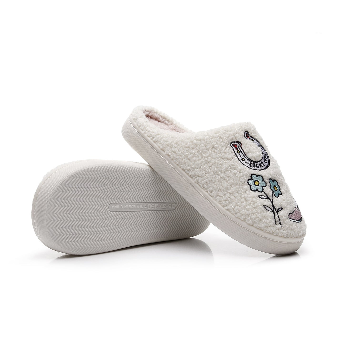 Western denim cotton slippers for women hairy slippers