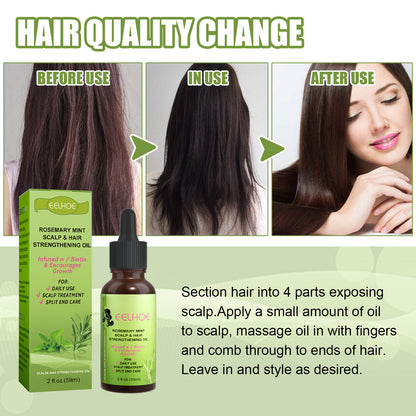 EELHOE Mint Hair Nutrient Solution, Hair Growth Scalp Care Split Ends Care Strengthen Hair Essential Oil