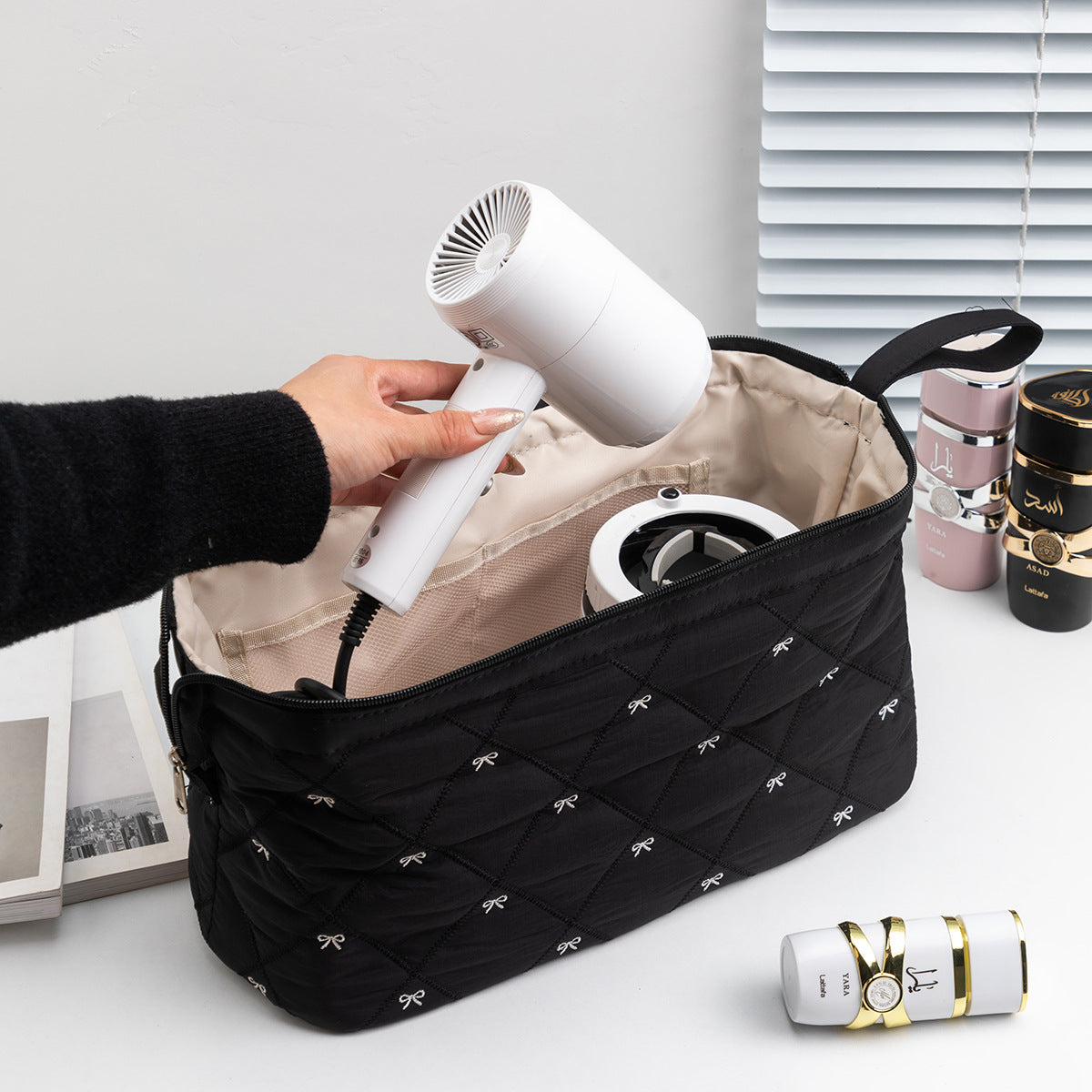Multi functional travel grooming and storage bag for women