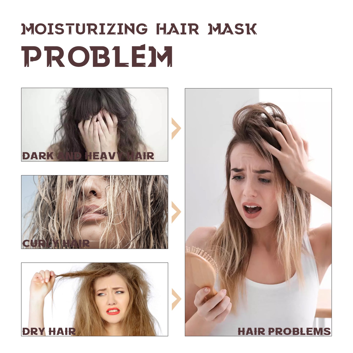 EELHOE Moisturizing Hair Mask, Deep Nourishing Hair Repair Dry Hair Split End Smoothing Hair Mask