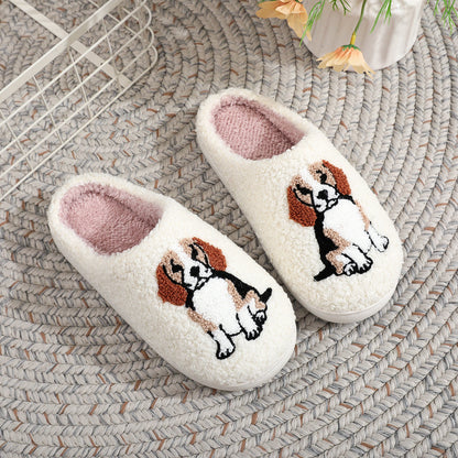 Beagle cotton home indoor anti slip cute cartoon dog slippers for women