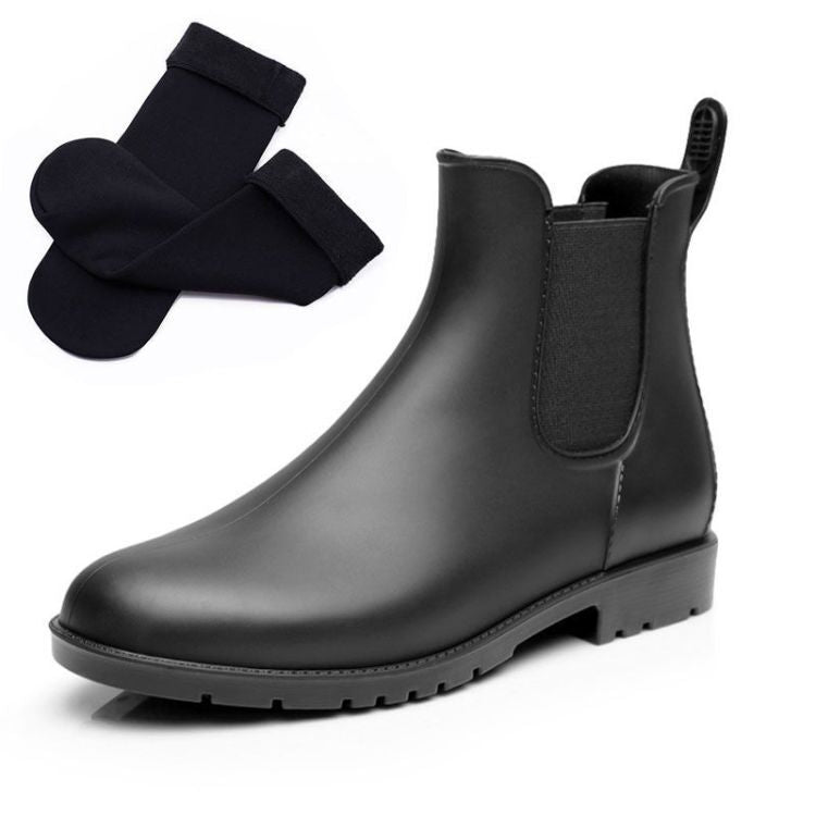 Short rain boots water shoes Martin boots anti slip water boots for women