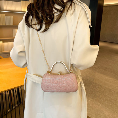 Chain sparkling diamond single shoulder crossbody bag