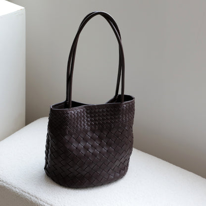 Woven bucket bag single shoulder women's bag