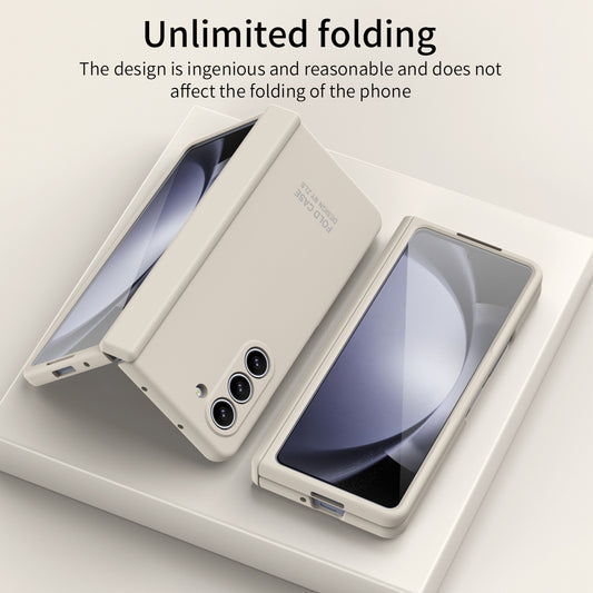 Suitable for Samsung zfold 5 phone case FOLD4 folding screen solid color simple pen slot hinge all inclusive anti drop protection
