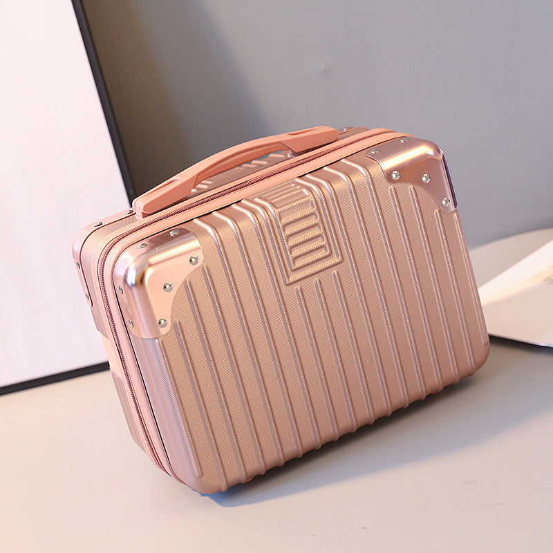 Vintage Luggage Mini Makeup Case 14-inch Small Box Gift Box 16-inch Carry-on Bag Storage Lock Box