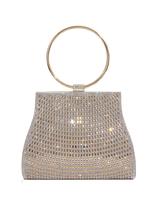 PU diamond bag magnetic buckle chain bag