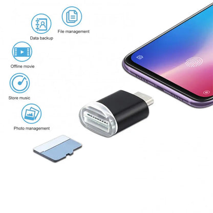 Mini Portable Type-c 3.1 Micro USB OTG Adapter High Speed Aluminum Alloy Memory Card Reader