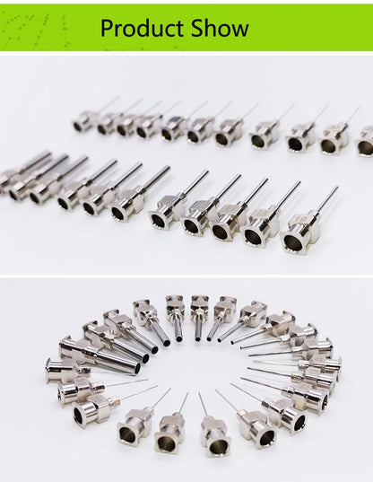 12PCS Stainless Steel Dispensing Adhesive Syringe Needle Tip Set for Large Space Precision Dispensing Equipment Tool