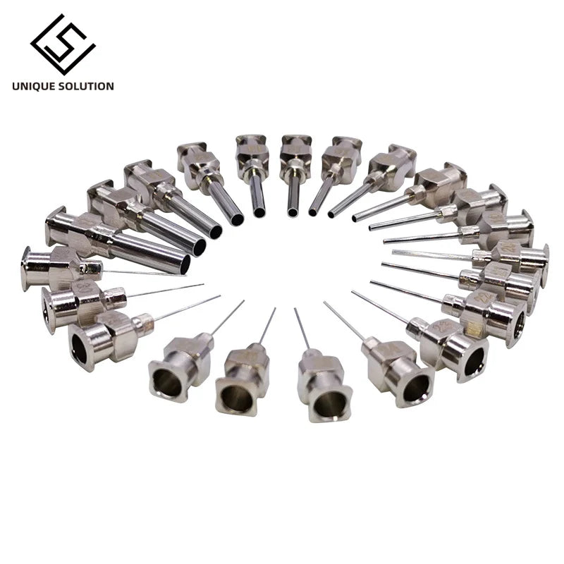 12PCS Stainless Steel Dispensing Adhesive Syringe Needle Tip Set for Large Space Precision Dispensing Equipment Tool