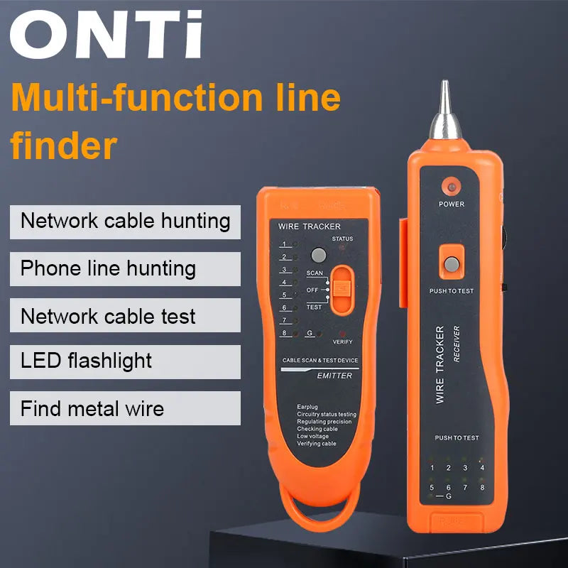 ONTi-Ethernet LAN Network Cable Tester Detector, Line Finder, Telephone Wire Tracker, Line Finder, RJ11, RJ45, Cat5, Cat6