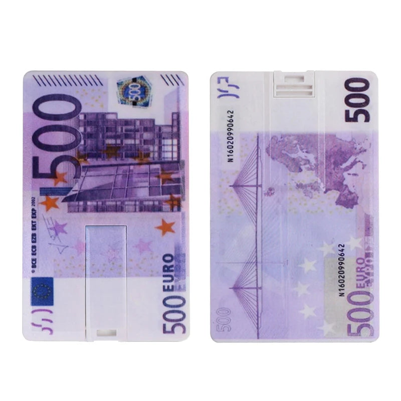 USB Flash Drive 4GB 8GB 16GB 32GB 64GB 128GB Dollars Bank Card Pen Drive Memory Euro USB 2.0 Stick PenDrive Wallet U Disk