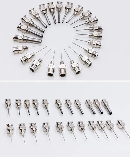 12PCS Stainless Steel Dispensing Adhesive Syringe Needle Tip Set for Large Space Precision Dispensing Equipment Tool